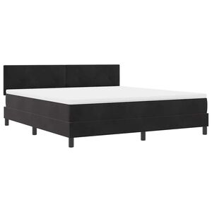vidaXL LED Boxspringbett mit Kopfteil Schwarz 180 x 200 cm Samt