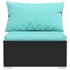 vidaXL 10-tlg. Garten-Lounge-Set mit Kissen Poly Rattan Schwarz
