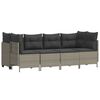 vidaXL 5-tlg. Garten-Sofagarnitur mit Kissen Hellgrau Poly Rattan