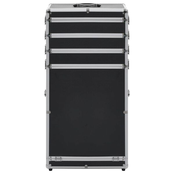 vidaXL Kosmetikkoffer Aluminium Schwarz