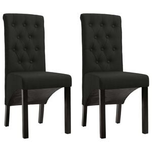 vidaXL Esszimmerst&uuml;hle 2 Stk. Schwarz Stoff