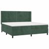 vidaXL Boxspringbett mit Matratze & LED Dunkelgr&uuml;n 200x200 cm Samt
