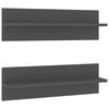 vidaXL Wandregale 2 Stk. Grau 60x11,5x18 cm Holzwerkstoff