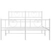 vidaXL Bettgestell mit Kopf- und Fu&szlig;teil Metall Wei&szlig; 135x190 cm