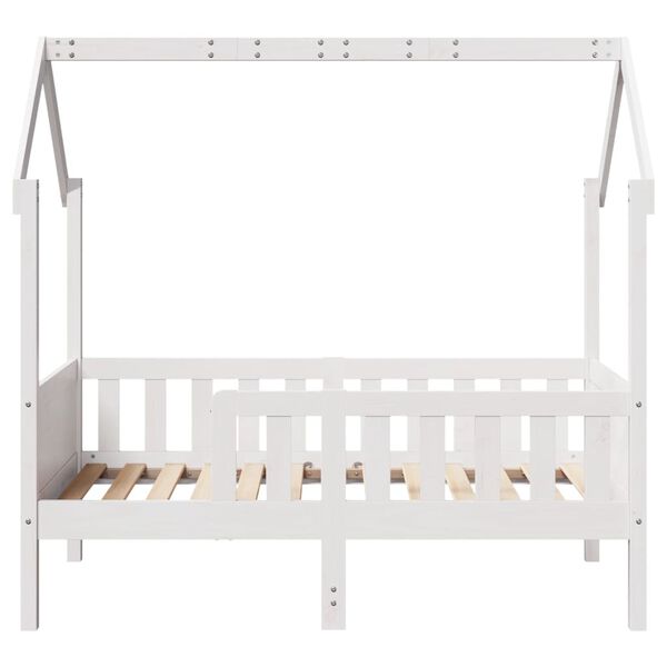 vidaXL Kinderbett Hausbett Wei&szlig; 80x160 cm Massivholz Kiefer