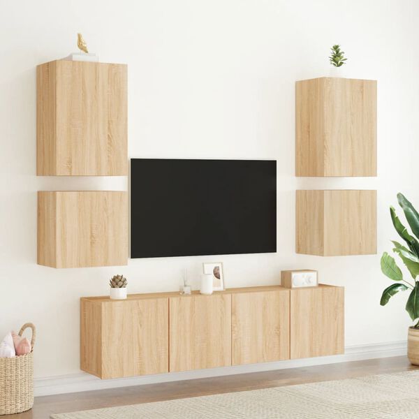 vidaXL TV-Wandschr&auml;nke 2 Stk. Sonoma-Eiche 40,5x30x40 cm Holzwerkstoff