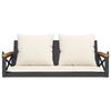 vidaXL H&auml;ngebank mit Kissen Schwarz 109x62x40 cm Poly Rattan