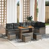 vidaXL Gartensofa-set mit Kissen 10 pcs Grau Poly-Rattan