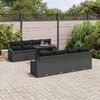 vidaXL Garten-Sofa-Set mit Kissen 9 pcs Schwarz Poly-Rattan