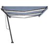 vidaXL Markise Manuell Einziehbar mit LED 600x350 cm Blau und Wei&szlig;