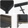 vidaXL Garten Essgruppe 9 pcs Grau Poly-Rattan