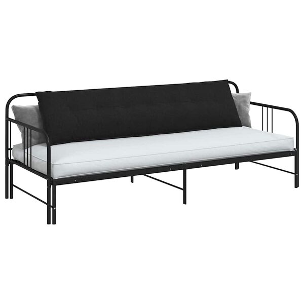 vidaXL R&uuml;ckenkissen Schwarz 200 x 19 x 50 cm Stoff