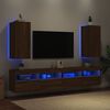 vidaXL TV-Wandschr&auml;nke mit LED-Leuchten 2 Stk. Braun Eichen-Optik