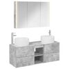 vidaXL Badezimmerm&ouml;bel-Set 4 pcs Betongrau Ingenieurholz und Glas