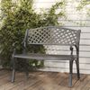 vidaXL Gartenbank 102 cm Aluminiumguss Schwarz