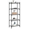 vidaXL B&uuml;cherregal 5 B&ouml;den Grau Sonoma 60x30x154 cm Holzwerkstoff