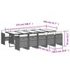 vidaXL 11-tlg. Garten-Essgruppe mit Kissen Beige Poly Rattan