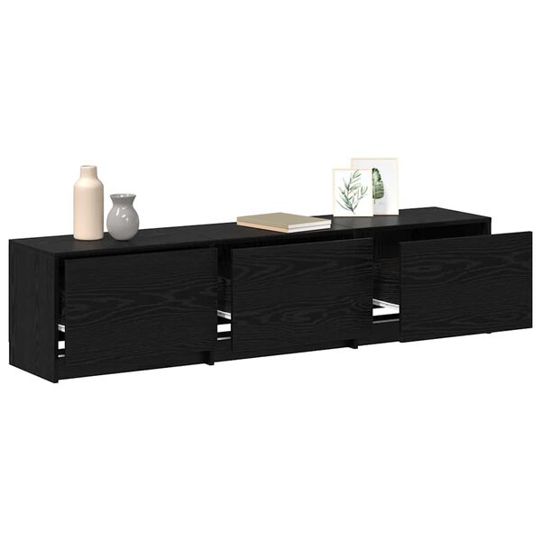 vidaXL Fernsehschrank mit LED Schwarze Eiche 165 x 34 x 40 cm