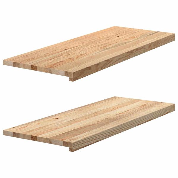 vidaXL Fensterb&auml;nke 2 Stk. Unbehandelt 100x40x2 cm Massivholz Eiche