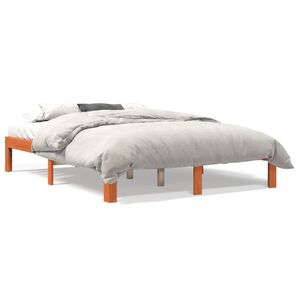 vidaXL Massivholzbett ohne Matratze Wachsbraun 120x190 cm Kiefernholz