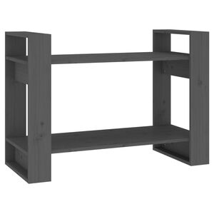 vidaXL B&uuml;cherregal/Raumteiler Grau 80x35x56,5 cm Massivholz Kiefer