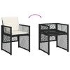 vidaXL 11-tlg. Garten-Essgruppe mit Kissen Schwarz Poly Rattan