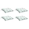 vidaXL Stuhlkissen 4 Stk. Blattmuster 40x40x7 cm Stoff