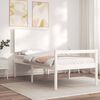 vidaXL Seniorenbett mit Kopfteil Wei&szlig; Massivholz