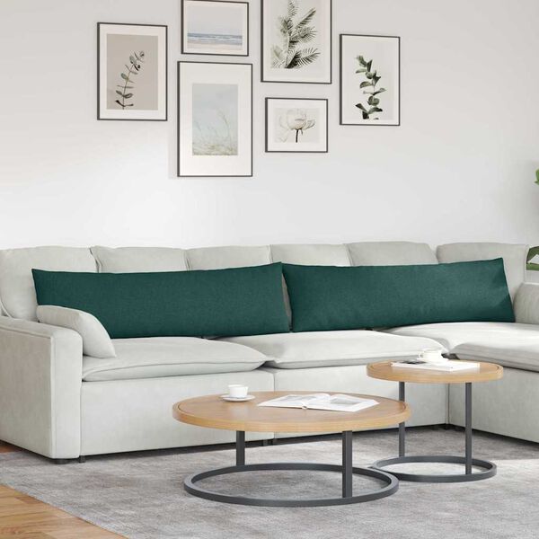 vidaXL Sofakissen 2 pcs Dunkelgr&uuml;n 145 x 40 cm Stoff