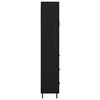 vidaXL Highboard 2 pcs Schwarz Eichen-Optik Engineered Wood und Glas