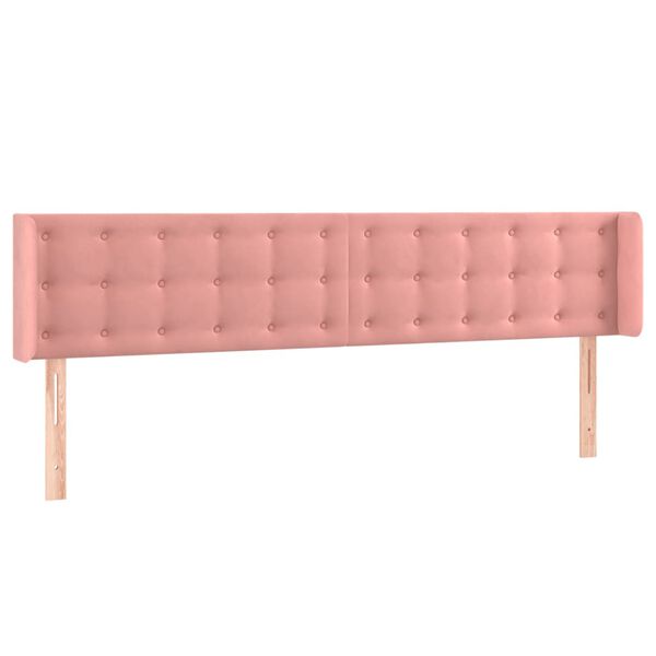vidaXL LED Kopfteil Rosa 183x16x78/88 cm Samt