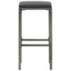 vidaXL 5-tlg. Gartenbar-Set mit Kissen Poly Rattan Grau