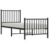 vidaXL Bettgestell mit Kopf- und Fu&szlig;teil Metall Schwarz 75x190 cm
