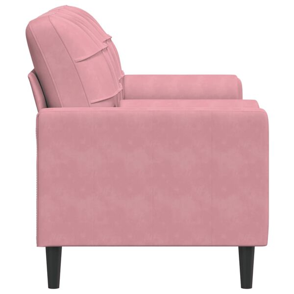 vidaXL 2-Sitzer-Sofa mit Zierkissen Rosa 140 cm Samt