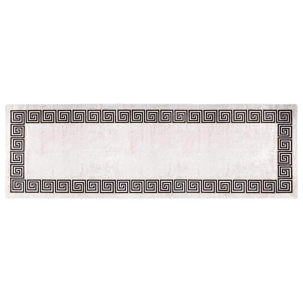 vidaXL Teppich Waschbar 80x300 cm Hellbeige Rutschfest