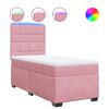 vidaXL Boxspringbett mit Matratze Rosa 90x200 cm Samt
