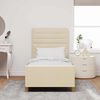 vidaXL Bettgestell mit Kopfteil Creme 80 x 200 cm Stoff