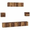 vidaXL TV-Schrankset Wandmontiert 7 pcs Altholz Holzwerkstoff