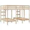 vidaXL Dreifach-Etagenbett 140x200/70x140 cm Massivholz Kiefer