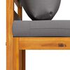 vidaXL Modular-Mittelsofa mit Dunkelgrauen Kissen Akazie Massivholz