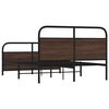 vidaXL Metallbett ohne Matratze Braun Eichen-Optik 137x190 cm