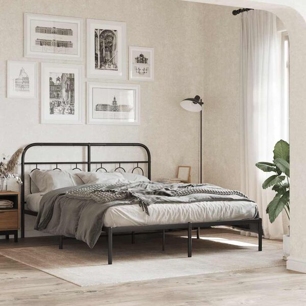 vidaXL Ersatz-Kopfteil Metall Schwarz 150 cm