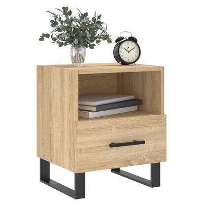 vidaXL Nachttische 2 Stk. Sonoma-Eiche 40x35x47,5 cm Holzwerkstoff