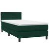 vidaXL Boxspringbett mit Matratze & LED Dunkelgr&uuml;n 80x220 cm Samt