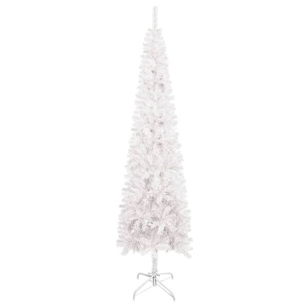 vidaXL Schlanker Weihnachtsbaum Wei&szlig; 120 cm