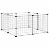vidaXL 8-Panel-Haustierk&auml;fig Schwarz 35x35 cm Stahl
