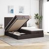 vidaXL Ottoman-Bett mit Matratzen Dunkelbraun 200x200 cm Stoff