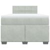 vidaXL Boxspringbett mit Matratze Hellgrau 120x190 cm Samt