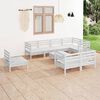 vidaXL 9-tlg. Garten-Lounge-Set Massivholz Kiefer Wei&szlig;