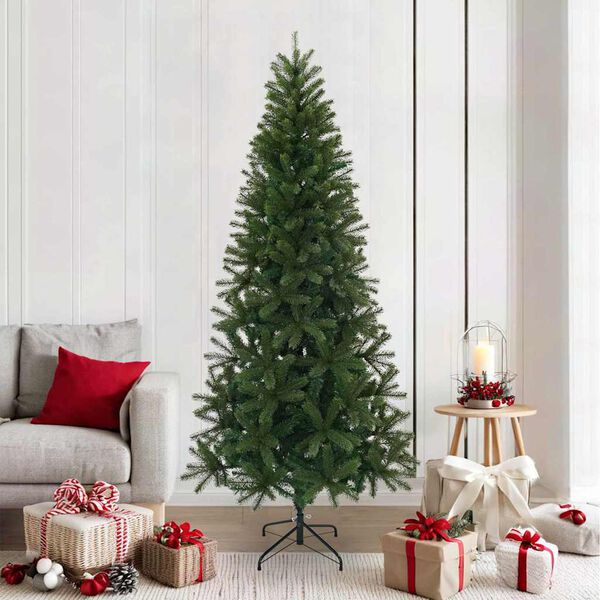 vidaXL K&uuml;nstlicher Weihnachtsbaum Gr&uuml;n 210 cm PVC, PE und Stahl